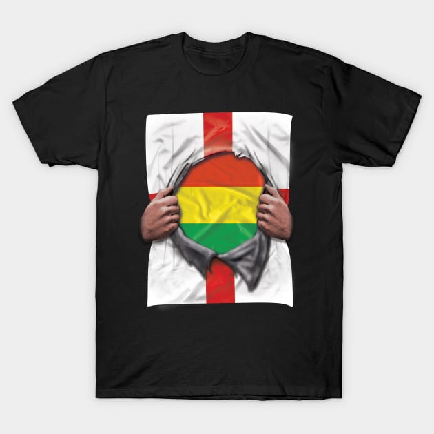 Bolivia Flag English Flag Ripped - Gift for Bolivian From Bolivia T-Shirt by Country Flags